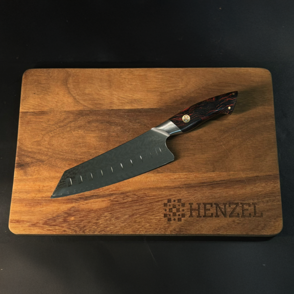 Santoku Knife from Henzel Damascus Steel Kitchen Knife Set Red Imperial